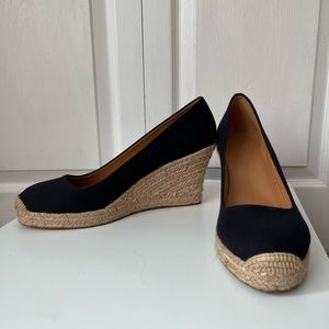 J.Crew - Navy Blue Espadrilles Wedges with Canvas Upper